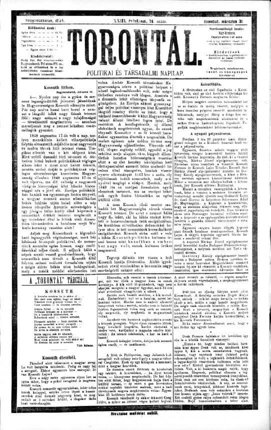 Torontál, 23. évf. 1894. március 31. 74. sz.