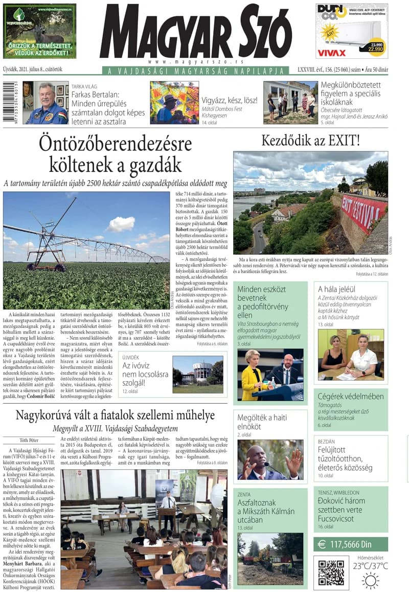 Magyar Szó, 78. évf. 2021. július 8. 156. sz. 1–20. oldal
