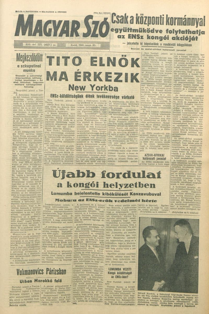 Magyar Szó, 17. évf. 1960. szeptember 20. 221. sz. 1–22. oldal