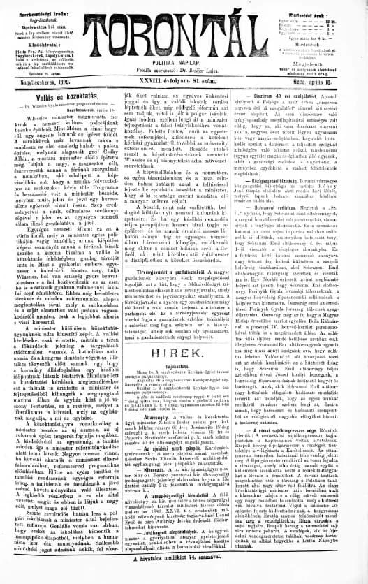 Torontál, 28. évf. 1899. április 10. 81. sz.