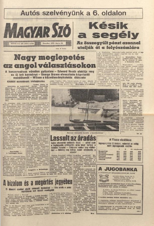 Magyar Szó, 27. évf. 1970. június 20. 167. sz. 1–20. oldal