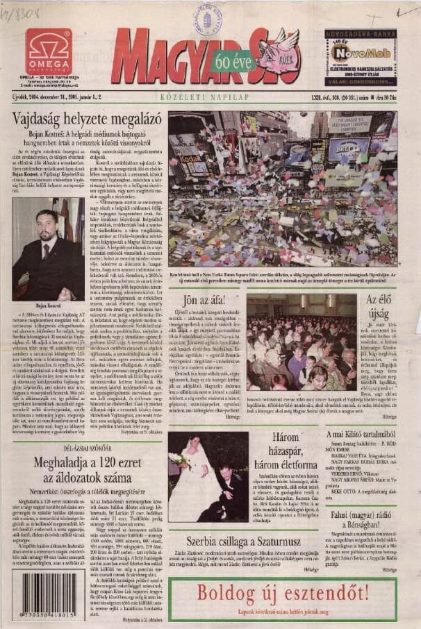 Magyar Szó, 61. évf. 2004. december 31. – 2005. január 2. 308. sz. 1–28. oldal