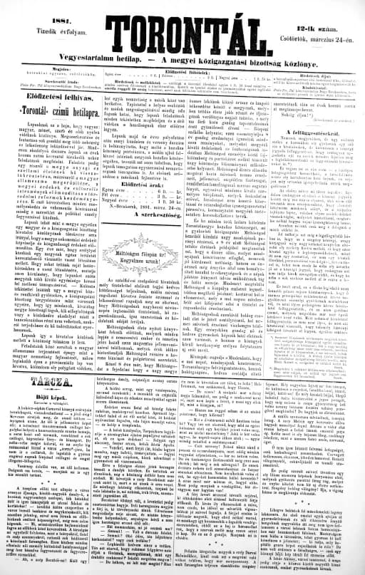 Torontál, 10. évf. 1881. március 24. 12. sz.