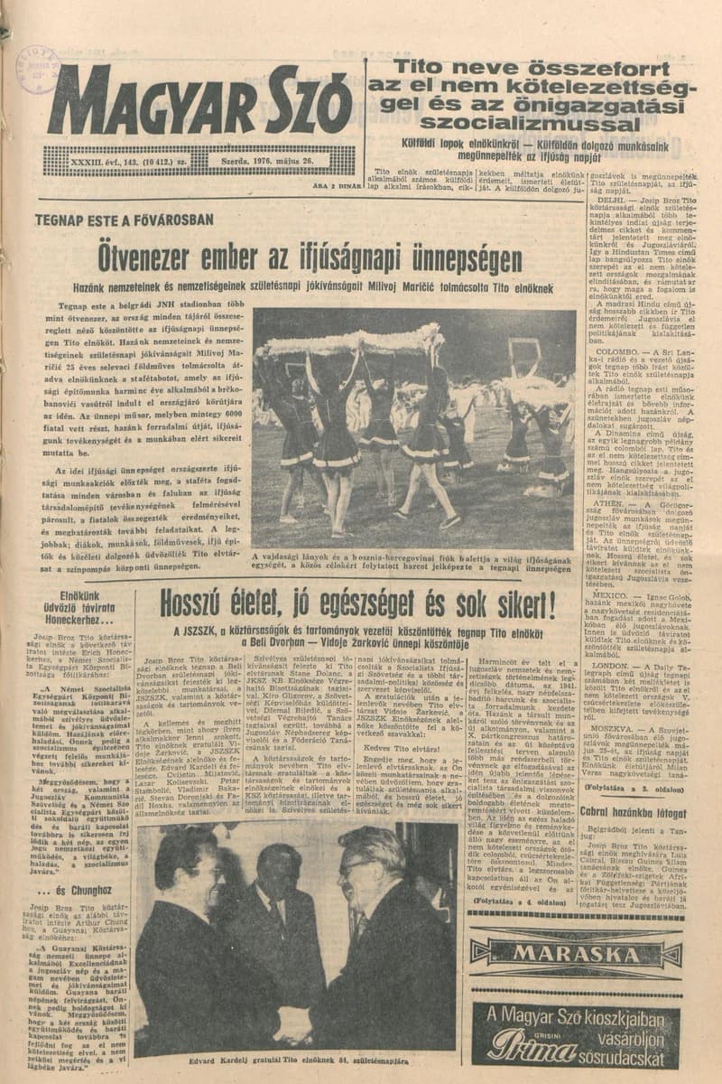Magyar Szó, 33. évf. 1976. május 26. 143. sz. 1–20. oldal