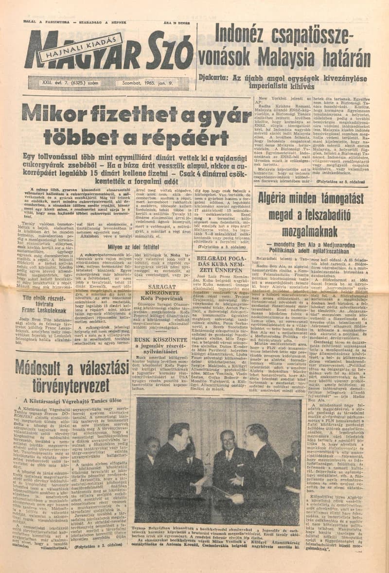 Magyar Szó, 22. évf. 1965. január 9. 7. sz. 1–12. oldal