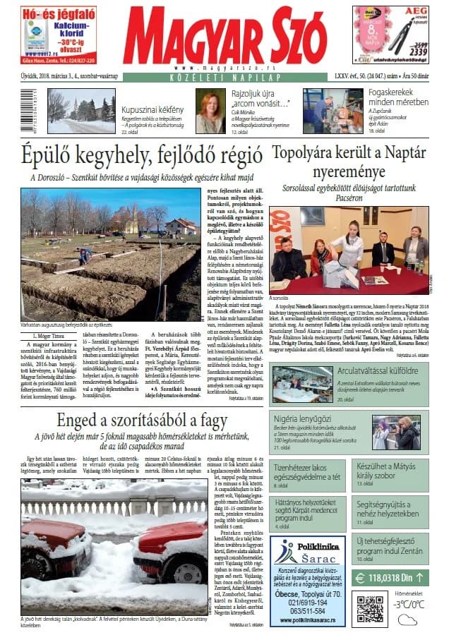 Magyar Szó, 75. évf. 2018. március 3. – 4. 50. sz. 1–44. oldal