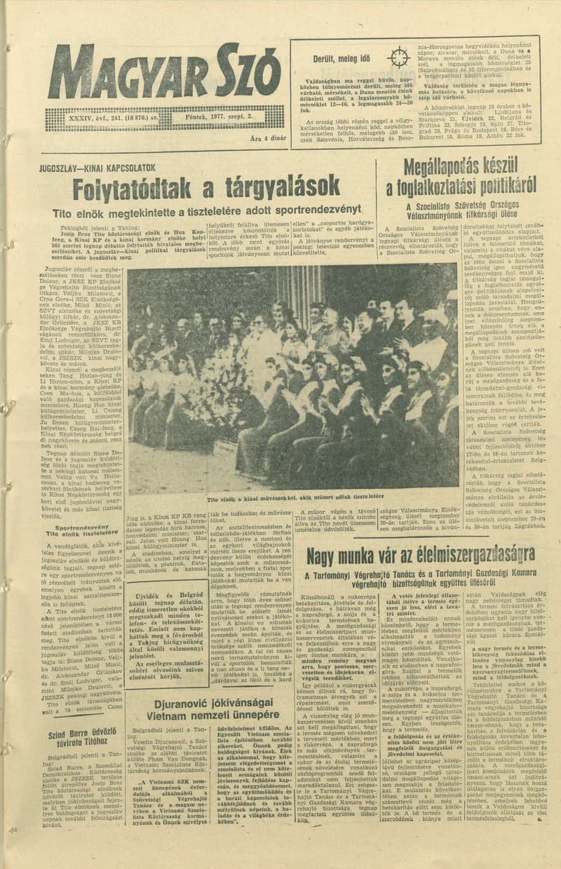 Magyar Szó, 34. évf. 1977. augusztus 2. 241. sz.