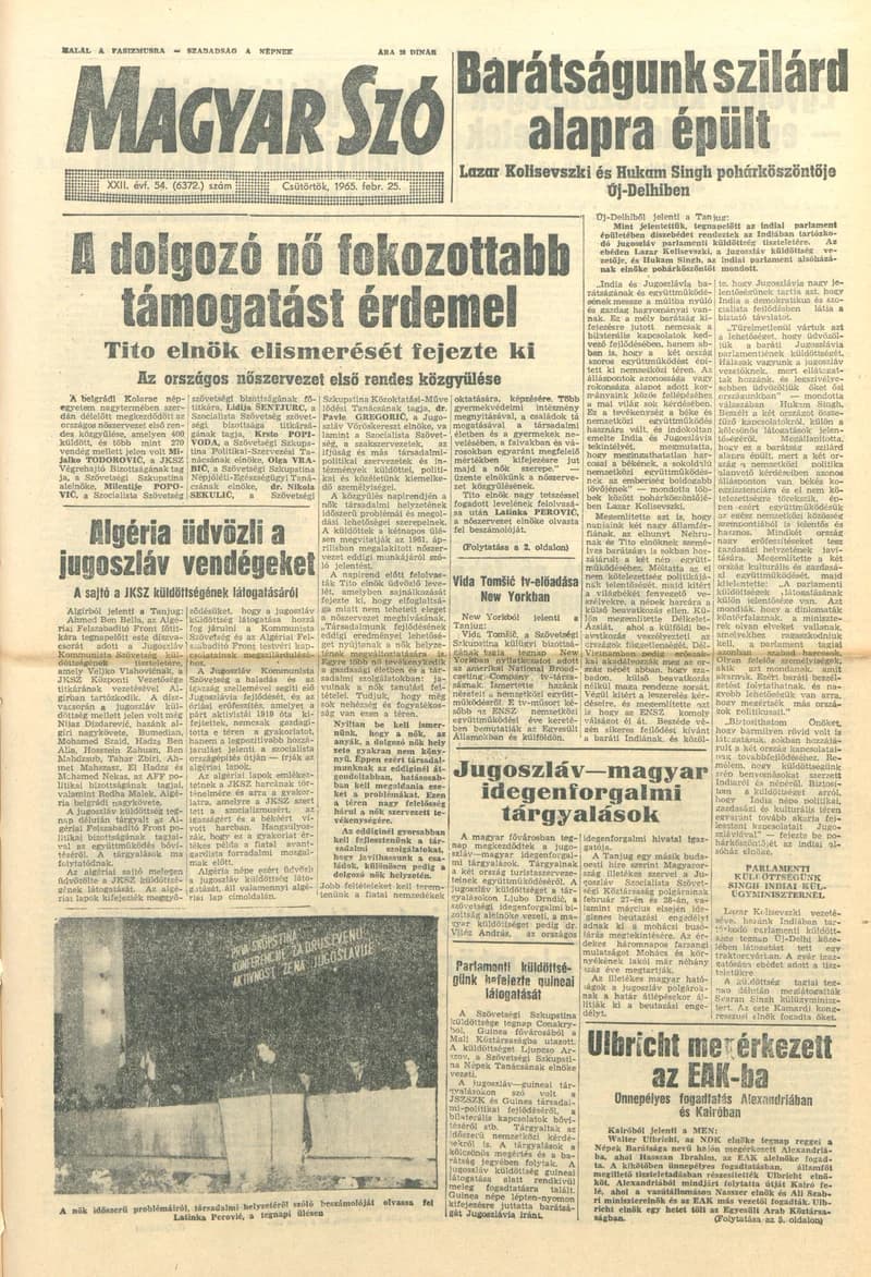 Magyar Szó, 22. évf. 1965. február 25. 54. sz. 1–12. oldal