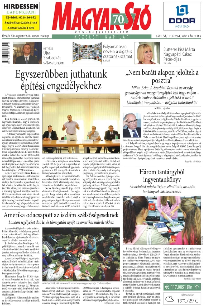 Magyar Szó, 71. évf. 2014. augusztus 9. – 10. 183. sz. 1–32. oldal