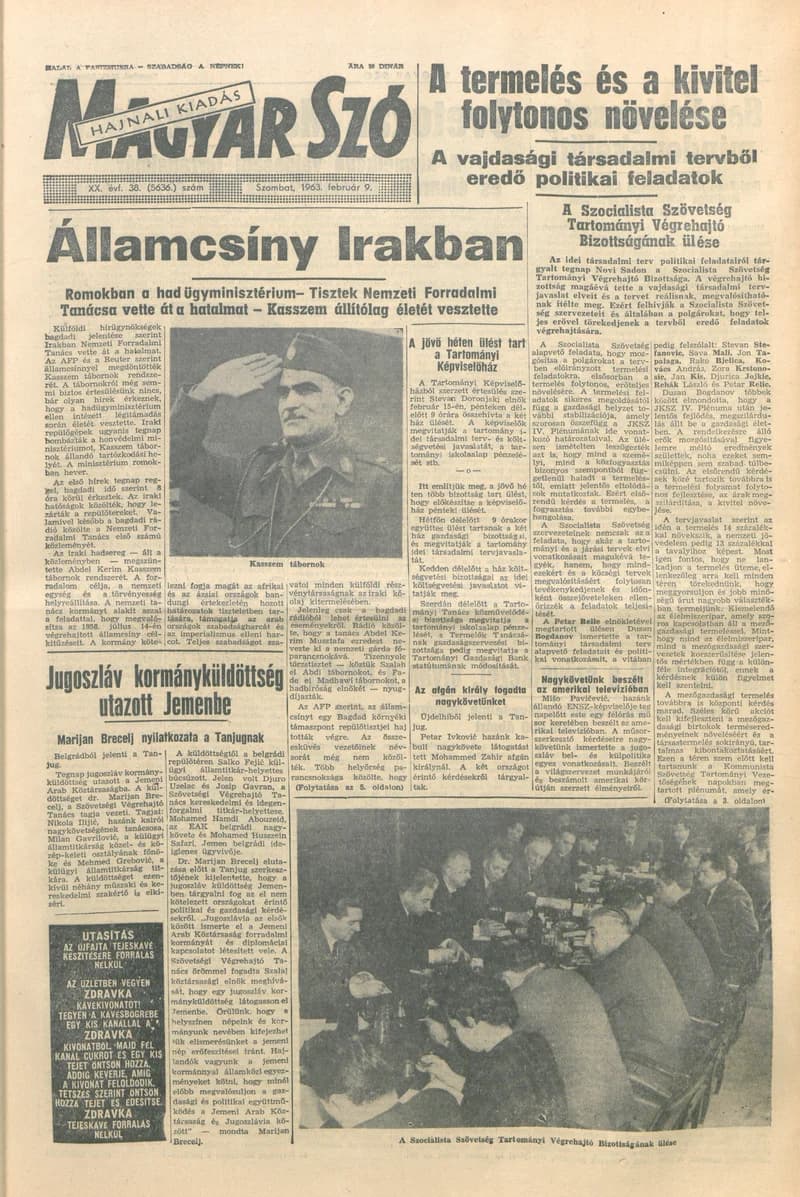 Magyar Szó, 20. évf. 1963. február 9. 38. sz. 1–12. oldal