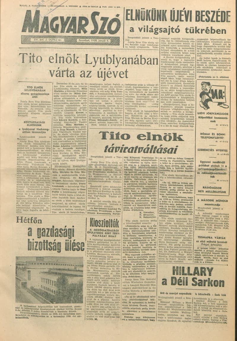 Magyar Szó, 15. évf. 1958. január 4. 2. sz. 1–10. oldal