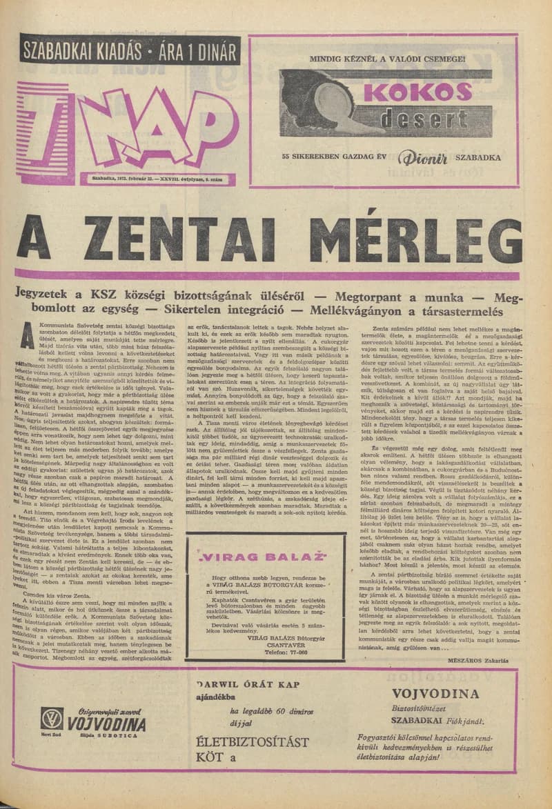 7 Nap, 28. évf. 1973. február 22. 8. sz. 1–28. oldal