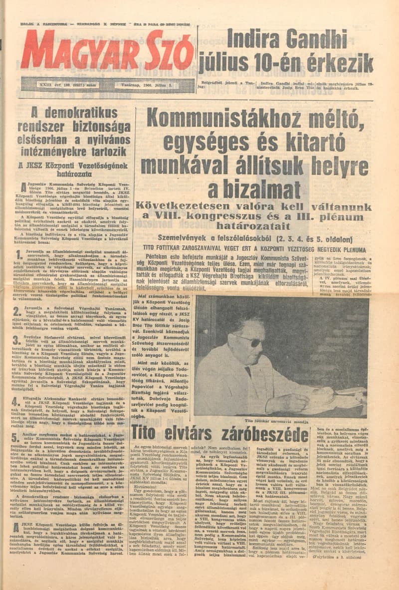 Magyar Szó, 23. évf. 1966. július 3. 180. sz.