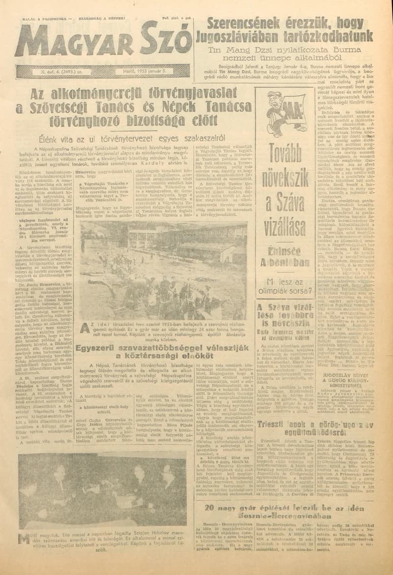 Magyar Szó, 10. évf. 1953. január 5. 4. sz. 1–8. oldal