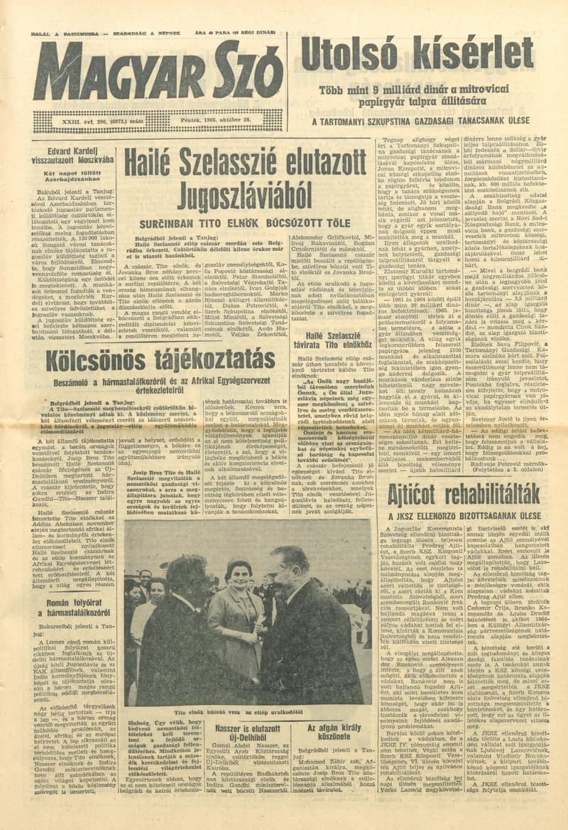 Magyar Szó, 23. évf. 1966. október 28. 296. sz.