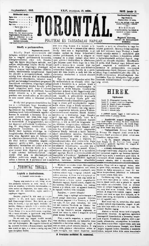 Torontál, 24. évf. 1895. január 21. 17. sz.