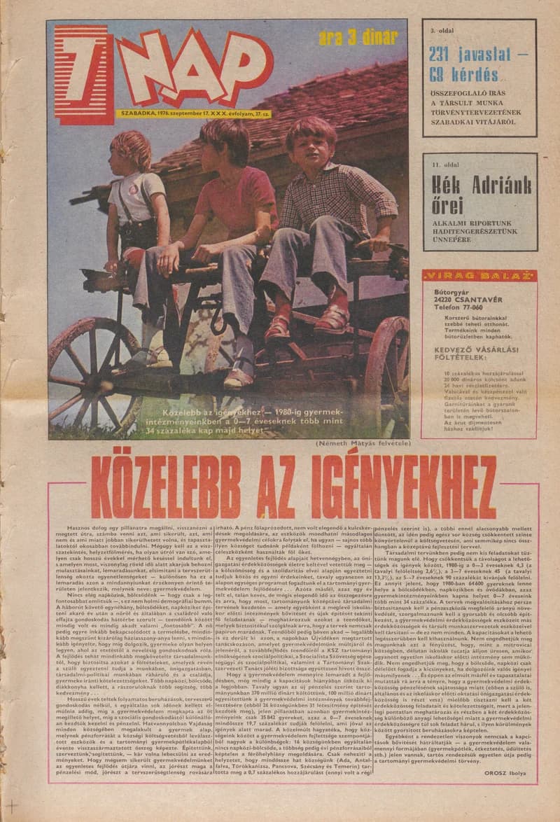 7 Nap, 31. évf. 1976. szeptember 17. 37. sz. 1–20. oldal