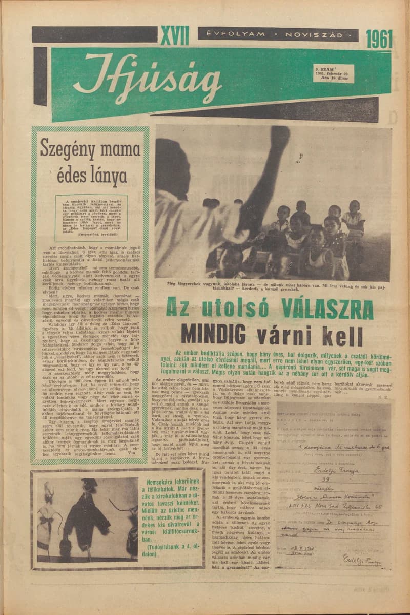 Ifjúság, 17. évf. 1961. február 23. 9. sz.