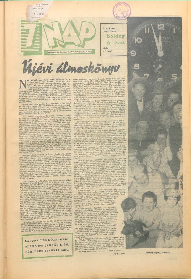 7 Nap, 17. évf. 1962. december 28. 51–52. sz. 1–28. oldal