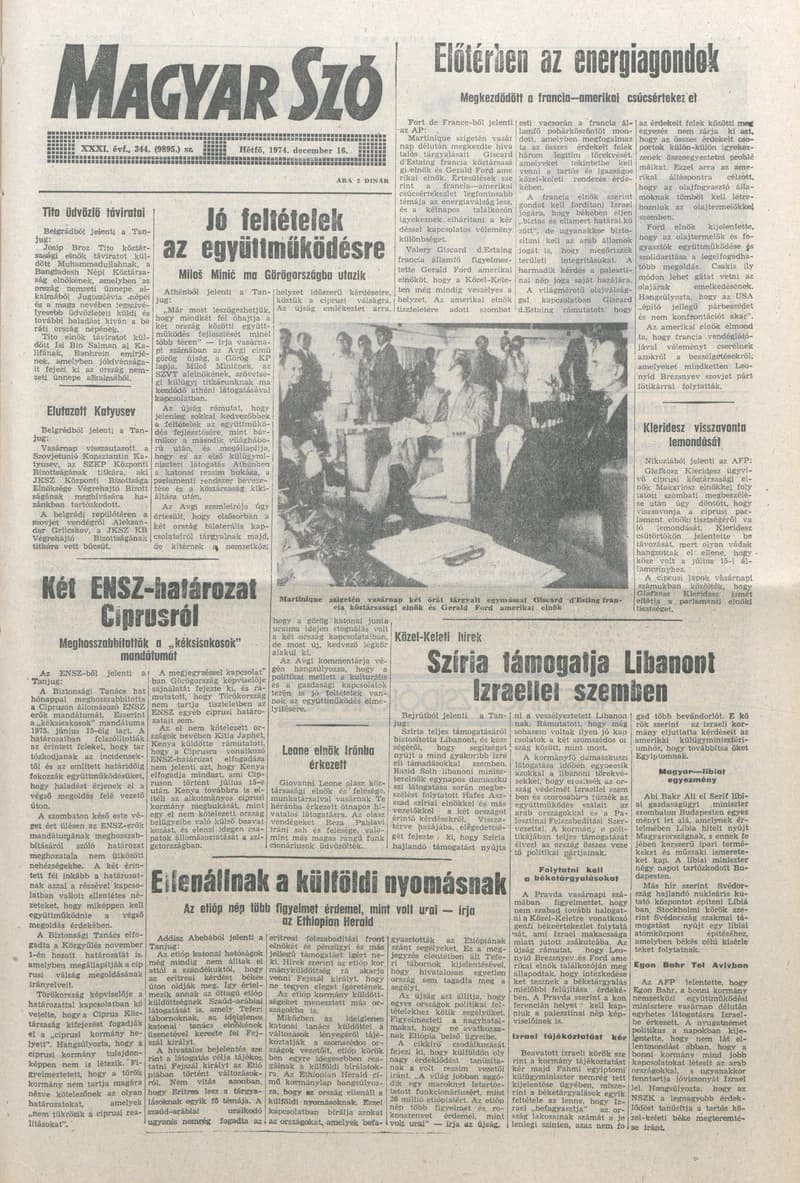 Magyar Szó, 31. évf. 1974. december 16. 344. sz. 1–6. oldal