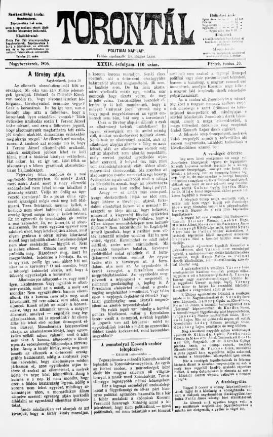 Torontál, 34. évf. 1905. június 30. 146. sz.