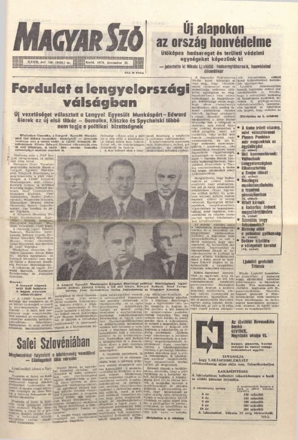 Magyar Szó, 27. évf. 1970. december 22. 350. sz. 1–16. oldal