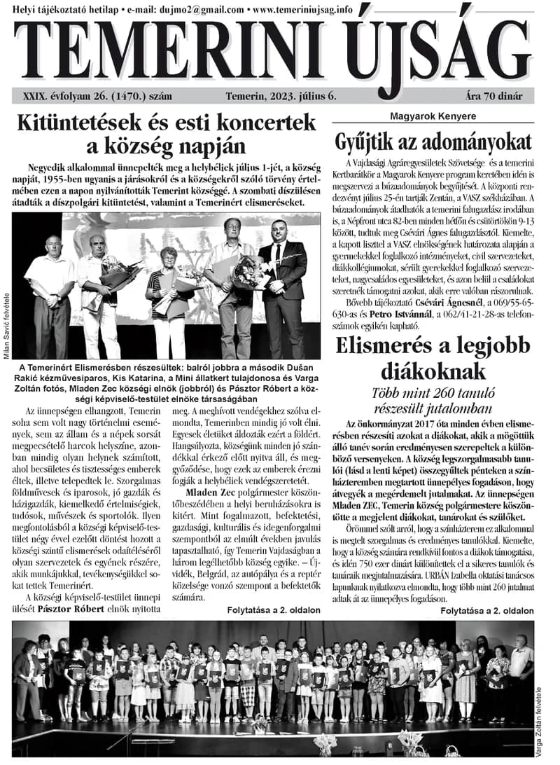 Temerini Újság, 29. évf. 2023. július 6. 26. sz.