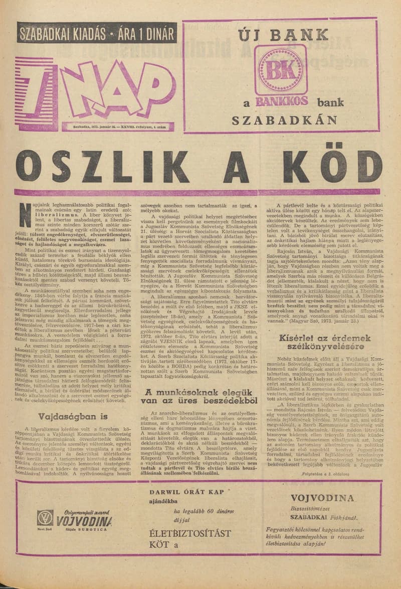 7 Nap, 28. évf. 1973. december 26. 4. sz. 1–28. oldal