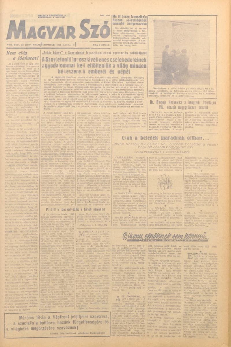Magyar Szó, 8. évf. 1951. március 10. 58. sz. 1–8. oldal