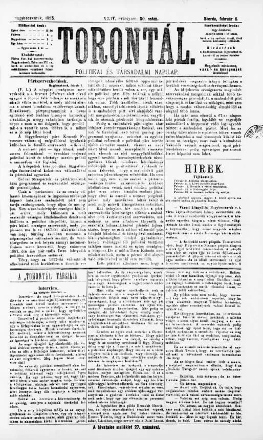 Torontál, 24. évf. 1895. február 6. 30. sz.