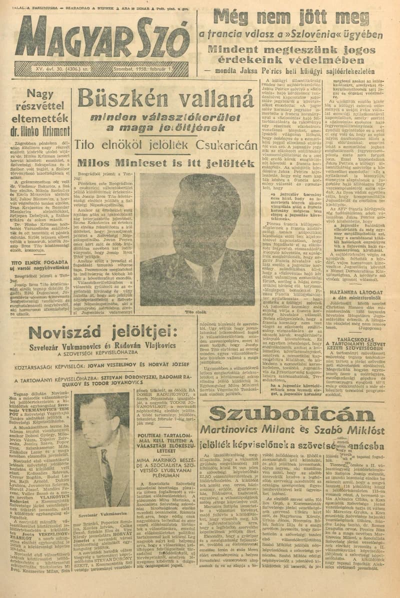 Magyar Szó, 15. évf. 1958. február 1. 30. sz. 1–12. oldal