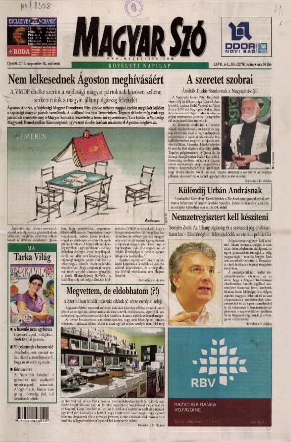 Magyar Szó, 67. évf. 2010. szeptember 16. 216. sz. 1–20. oldal
