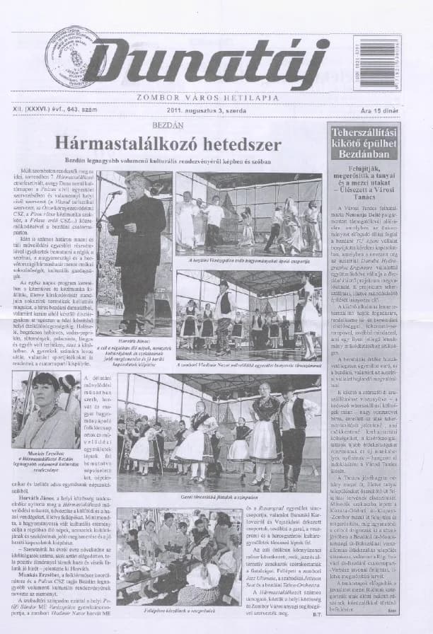 Dunatáj, 13. évf. 2011. augusztus 3. 643. sz.