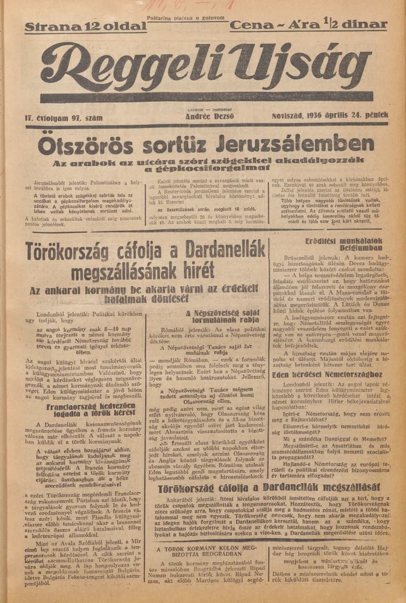 Reggeli Újság, 17. évf. 1936. április 24. 97. sz.