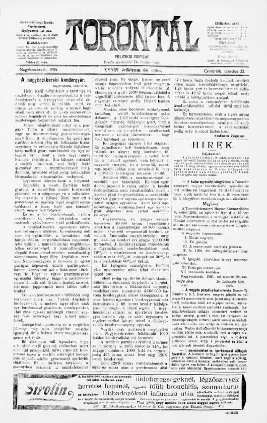 Torontál, 34. évf. 1905. március 23. 68. sz.