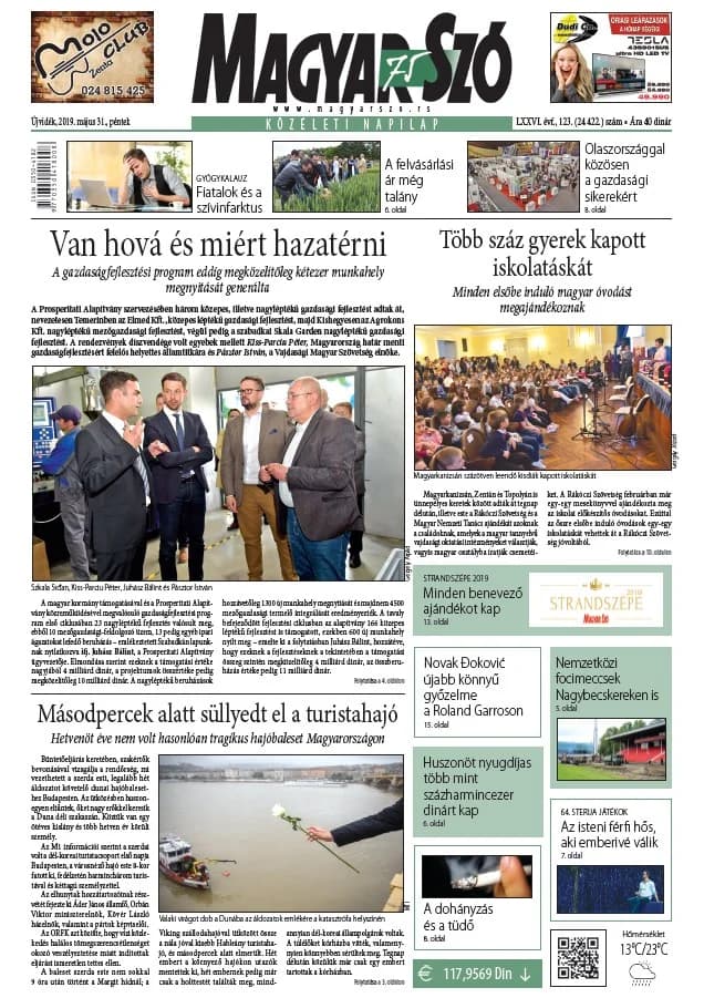 Magyar Szó, 76. évf. 2019. május 31. 123. sz. 1–16. oldal