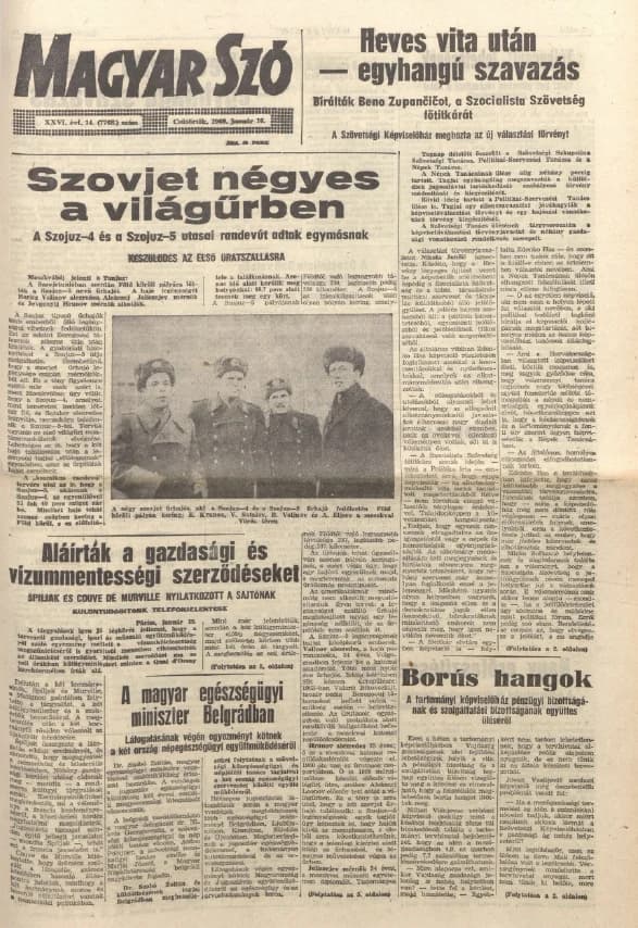 Magyar Szó, 26. évf. 1969. január 16. 14. sz. 1–24. oldal