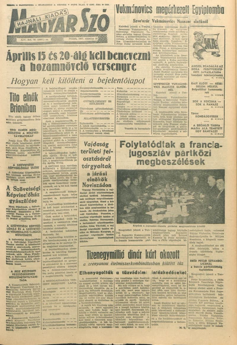 Magyar Szó, 14. évf. 1957. március 22. 79. sz. 1–18. oldal