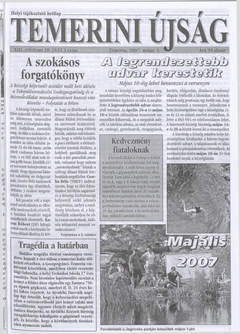 Temerini Újság, 13. évf. 2007. május 3. 18. sz.