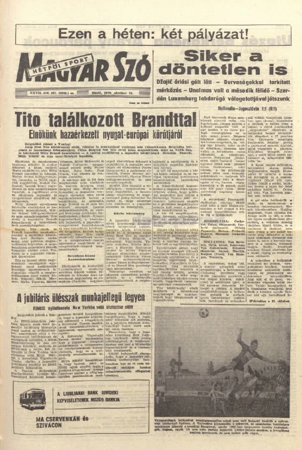 Magyar Szó, 27. évf. 1970. október 12. 281. sz. 1–16. oldal