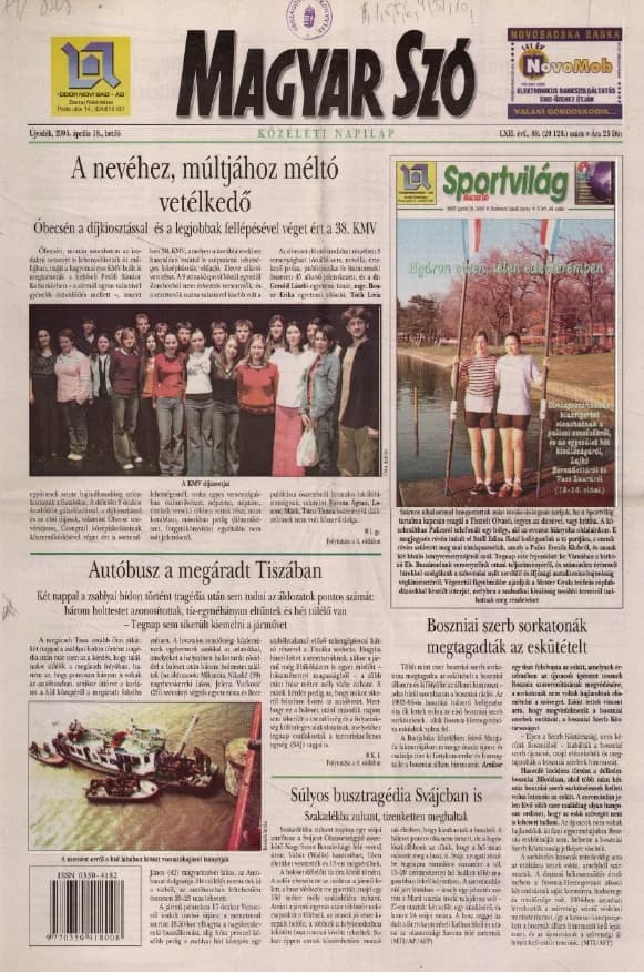 Magyar Szó, 62. évf. 2005. április 18. 89. sz. 1–12. oldal