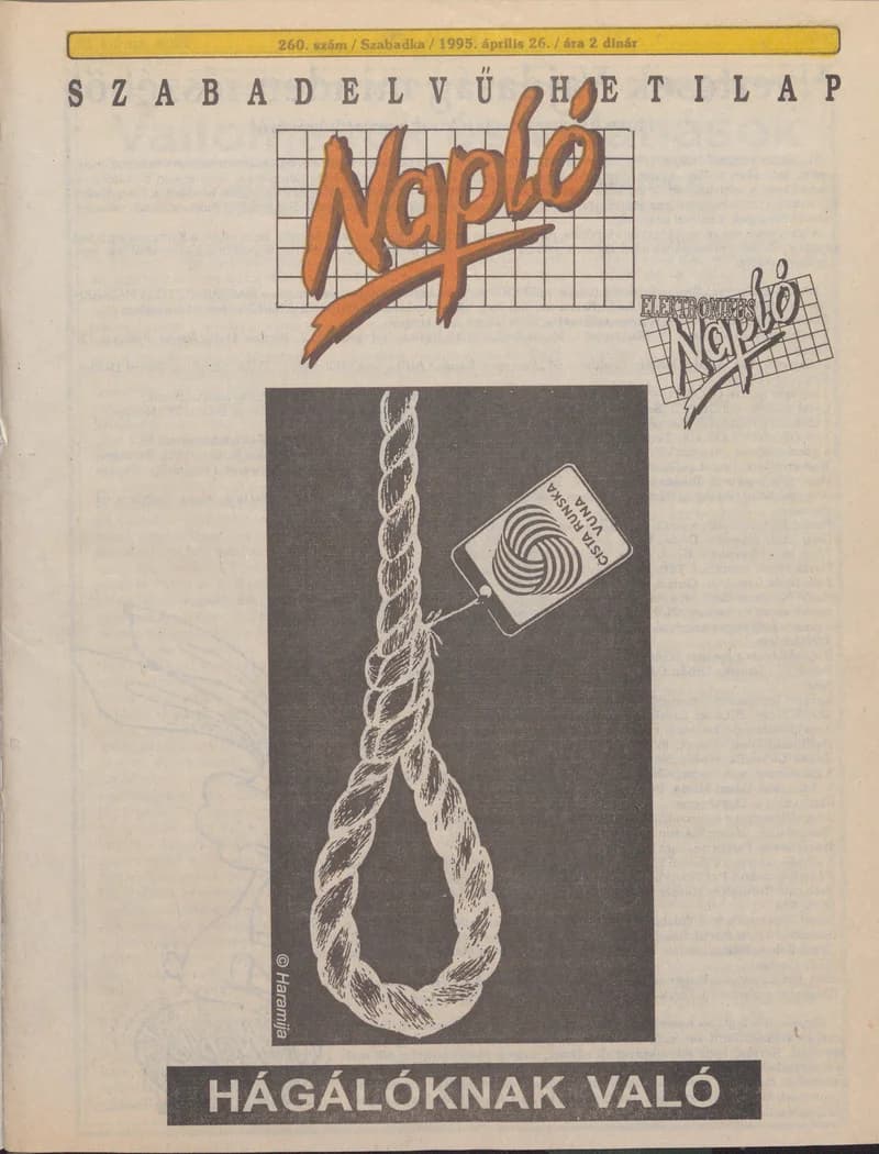 Napló - Szabadelvű hetilap, 6. évf. 1995. április 26. 260. sz.