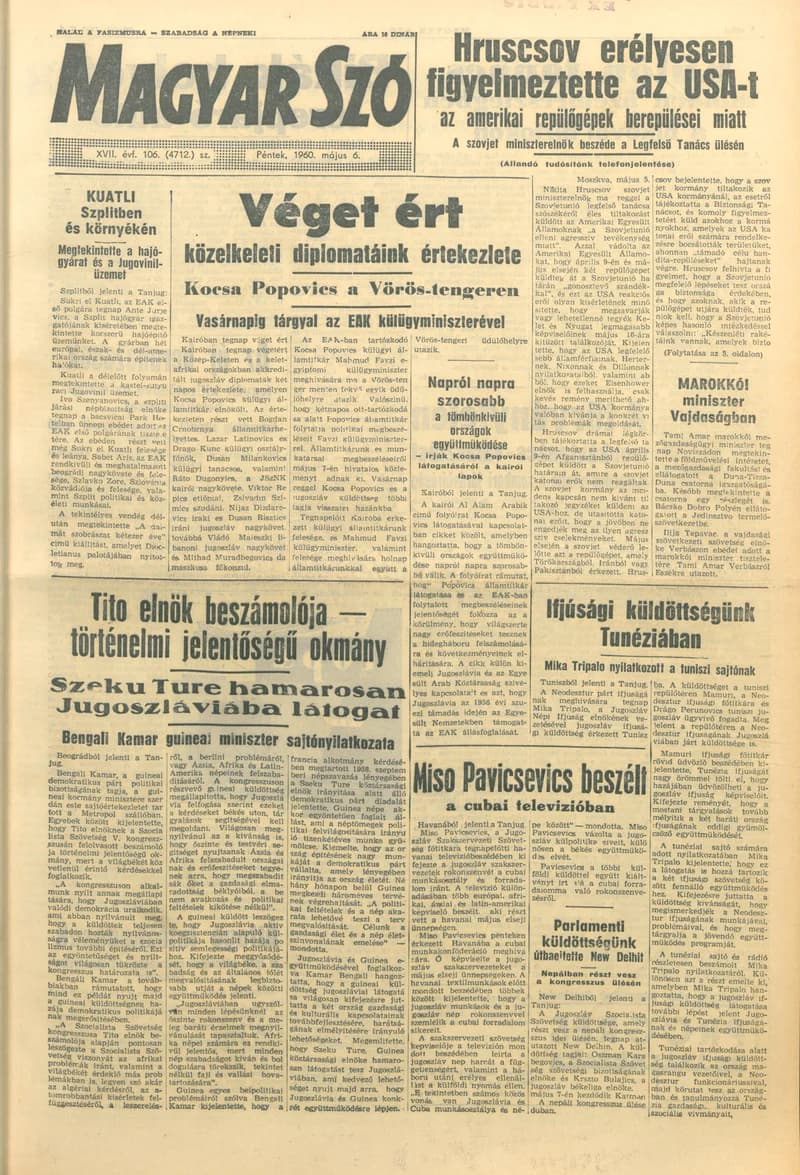 Magyar Szó, 17. évf. 1960. május 6. 106. sz. 1–12. oldal