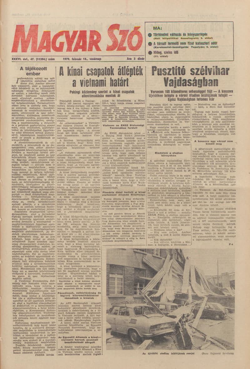 Magyar Szó, 36. évf. 1979. február 18. 47. sz. 1–28. oldal