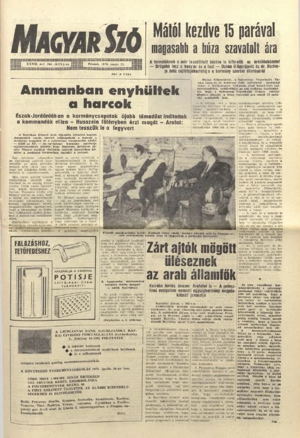 Magyar Szó, 27. évf. 1970. szeptember 25. 264. sz. 1–16. oldal