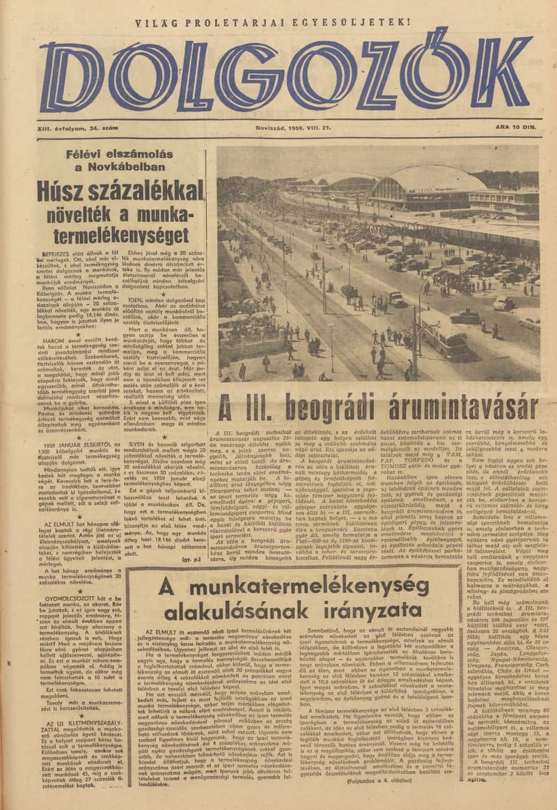 Dolgozók, 13. évf. 1959. augusztus 21. 34. sz.