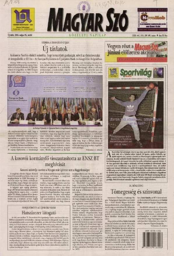 Magyar Szó, 62. évf. 2005. május 23. 118. sz. 1–12. oldal