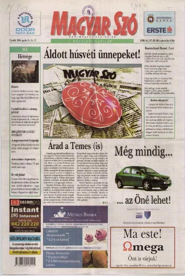Magyar Szó, 63. évf. 2006. április 15. – 17. 87. sz. 1–28. oldal