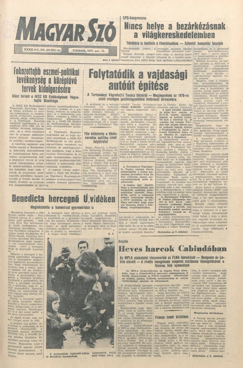 Magyar Szó, 32. évf. 1975. november 13. 313. sz.