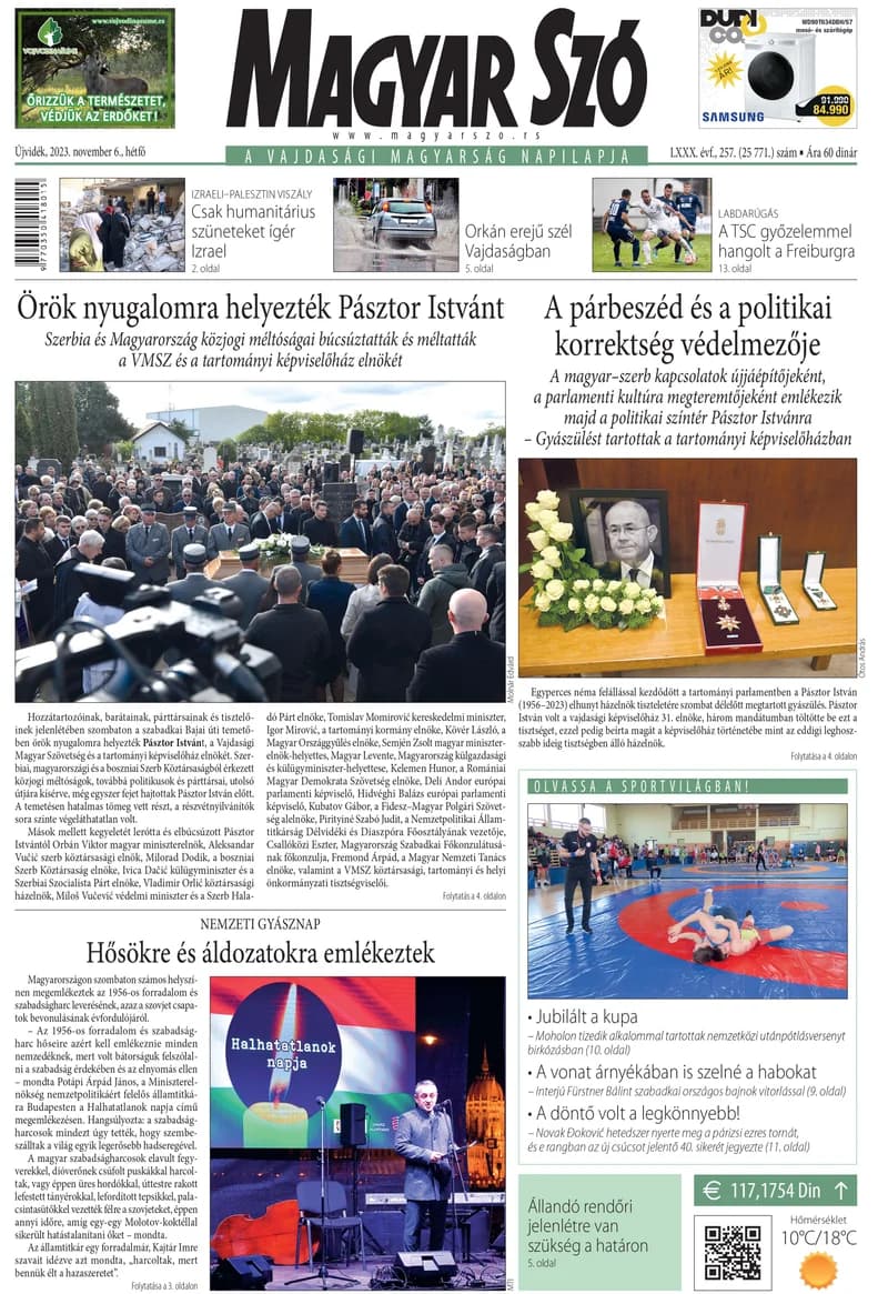 Magyar Szó, 80. évf. 2023. november 6. 257. sz. 1–16. oldal